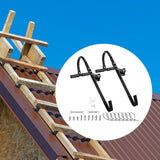 Maxbell 2x Ladder Roof Hook with Wheel Accessories T Bar Steel Ladder Hooks for Roof L