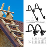 Maxbell 2x Ladder Roof Hook with Wheel Accessories T Bar Steel Ladder Hooks for Roof L