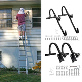 Maxbell 2x Ladder Roof Hook with Wheel Accessories T Bar Steel Ladder Hooks for Roof L