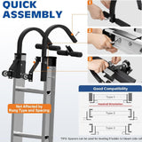 Maxbell 2x Ladder Roof Hook with Wheel Accessories T Bar Steel Ladder Hooks for Roof L