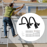 Maxbell 2x Ladder Roof Hook with Wheel Accessories T Bar Steel Ladder Hooks for Roof S