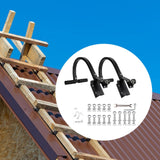 Maxbell 2x Ladder Roof Hook with Wheel Accessories T Bar Steel Ladder Hooks for Roof S