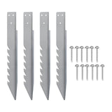 Maxbell 4Pcs Fence Post Anchor Spikes Length 41cm Sturdy Simple Assembly with Screws