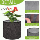 4x Aquatic Planting Bags Breathe Plant Pots for Aquatic Bog Plant Water Lily Round
