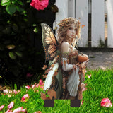 Maxbell 2D Flat Fairy Scene Garden Stake Flower Pot Stake for Backyard Fence Outside