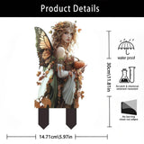 Maxbell 2D Flat Fairy Scene Garden Stake Flower Pot Stake for Backyard Fence Outside