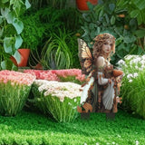 Maxbell 2D Flat Fairy Scene Garden Stake Flower Pot Stake for Backyard Fence Outside