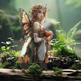 Maxbell 2D Flat Fairy Scene Garden Stake Flower Pot Stake for Backyard Fence Outside
