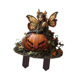 Maxbell 2D Garden Stake Decorative Pumpkin and Fairy Versatile for Patio Lawn Spring