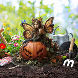 Maxbell 2D Garden Stake Decorative Pumpkin and Fairy Versatile for Patio Lawn Spring