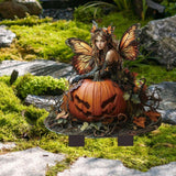 Maxbell 2D Garden Stake Decorative Pumpkin and Fairy Versatile for Patio Lawn Spring