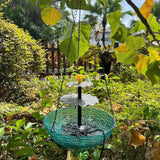 Maxbell Solar Bird Bath Large Solar Powered for Courtyard Garden Hook Patio Blue
