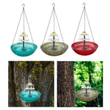 Maxbell Solar Bird Bath Large Solar Powered for Courtyard Garden Hook Patio Blue