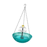 Maxbell Solar Bird Bath Large Solar Powered for Courtyard Garden Hook Patio Blue