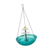 Maxbell Solar Bird Bath Large Solar Powered for Courtyard Garden Hook Patio Blue
