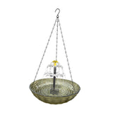 Maxbell Solar Bird Bath Large Solar Powered for Courtyard Garden Hook Patio Brown
