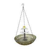 Maxbell Solar Bird Bath Large Solar Powered for Courtyard Garden Hook Patio Brown