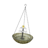 Maxbell Solar Bird Bath Large Solar Powered for Courtyard Garden Hook Patio Brown