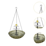 Maxbell Solar Bird Bath Large Solar Powered for Courtyard Garden Hook Patio Brown