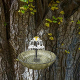 Maxbell Solar Bird Bath Large Solar Powered for Courtyard Garden Hook Patio Brown