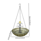 Maxbell Solar Bird Bath Large Solar Powered for Courtyard Garden Hook Patio Brown