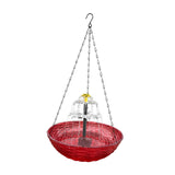 Maxbell Solar Bird Bath Large Solar Powered for Courtyard Garden Hook Patio Red
