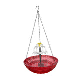 Maxbell Solar Bird Bath Large Solar Powered for Courtyard Garden Hook Patio Red