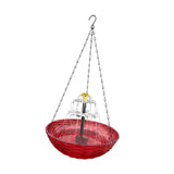 Maxbell Solar Bird Bath Large Solar Powered for Courtyard Garden Hook Patio Red