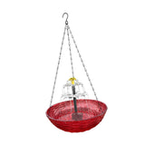 Maxbell Solar Bird Bath Large Solar Powered for Courtyard Garden Hook Patio Red