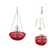 Maxbell Solar Bird Bath Large Solar Powered for Courtyard Garden Hook Patio Red