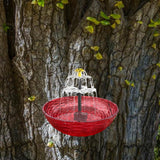 Maxbell Solar Bird Bath Large Solar Powered for Courtyard Garden Hook Patio Red