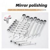 Maxbell Ratcheting Combination Wrench Set 16x Spanner for Plumbing Installation Bike
