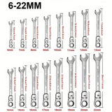 Maxbell Ratcheting Combination Wrench Set 16x Spanner for Plumbing Installation Bike