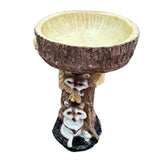 Maxbell Garden Bird Bath Bowl Raccoon Statue Figurine Resin Feeder for Balcony Porch