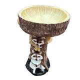 Maxbell Garden Bird Bath Bowl Raccoon Statue Figurine Resin Feeder for Balcony Porch
