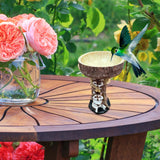 Maxbell Garden Bird Bath Bowl Raccoon Statue Figurine Resin Feeder for Balcony Porch