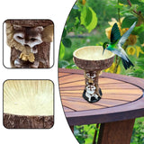 Maxbell Garden Bird Bath Bowl Raccoon Statue Figurine Resin Feeder for Balcony Porch