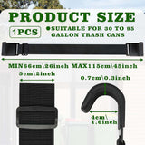Maxbell 2x Trash Can Lock Straps Belt Double Claw Recycling Trash Bin Straps Prevent
