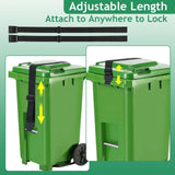 Maxbell 2x Trash Can Lock Straps Practical Adjustable for Outdoor Squirrels Raccoons