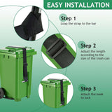 Maxbell 2x Trash Can Lock Straps Practical Adjustable for Outdoor Squirrels Raccoons