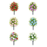 Maxbell Artificial Rose Flower with Ground Spikes Fake Plant for Yard Farmhouse Party Red
