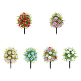 Maxbell Artificial Rose Flower with Ground Spikes Fake Plant for Yard Farmhouse Party Red