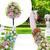 Maxbell Artificial Rose Flower with Ground Spikes Fake Plant for Yard Farmhouse Party Purple