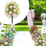 Maxbell Artificial Rose Flower with Ground Spikes Fake Plant for Yard Farmhouse Party Pink