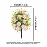 Maxbell Artificial Rose Flower with Ground Spikes Fake Plant for Yard Farmhouse Party Pink