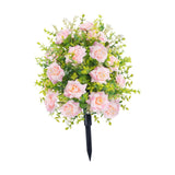 Maxbell Artificial Rose Flower with Ground Spikes Fake Plant for Yard Farmhouse Party Pink