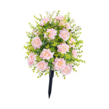 Maxbell Artificial Rose Flower with Ground Spikes Fake Plant for Yard Farmhouse Party Pink