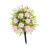 Maxbell Artificial Rose Flower with Ground Spikes Fake Plant for Yard Farmhouse Party Pink