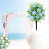 Maxbell Artificial Rose Flower with Ground Spikes Fake Plant for Yard Farmhouse Party Blue