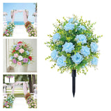 Maxbell Artificial Rose Flower with Ground Spikes Fake Plant for Yard Farmhouse Party Blue